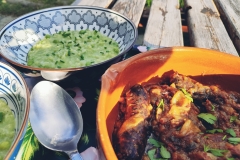 Diots de Savoie au vin blanc et Risotto de printemps